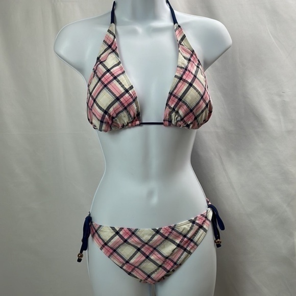 Ninety Nine Degrees Blue and Pink Pad Bikini,Size Large - Picture 3 of 12